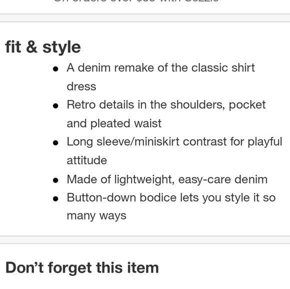 Demin Mini dress Sz S - Picture 3 of 5